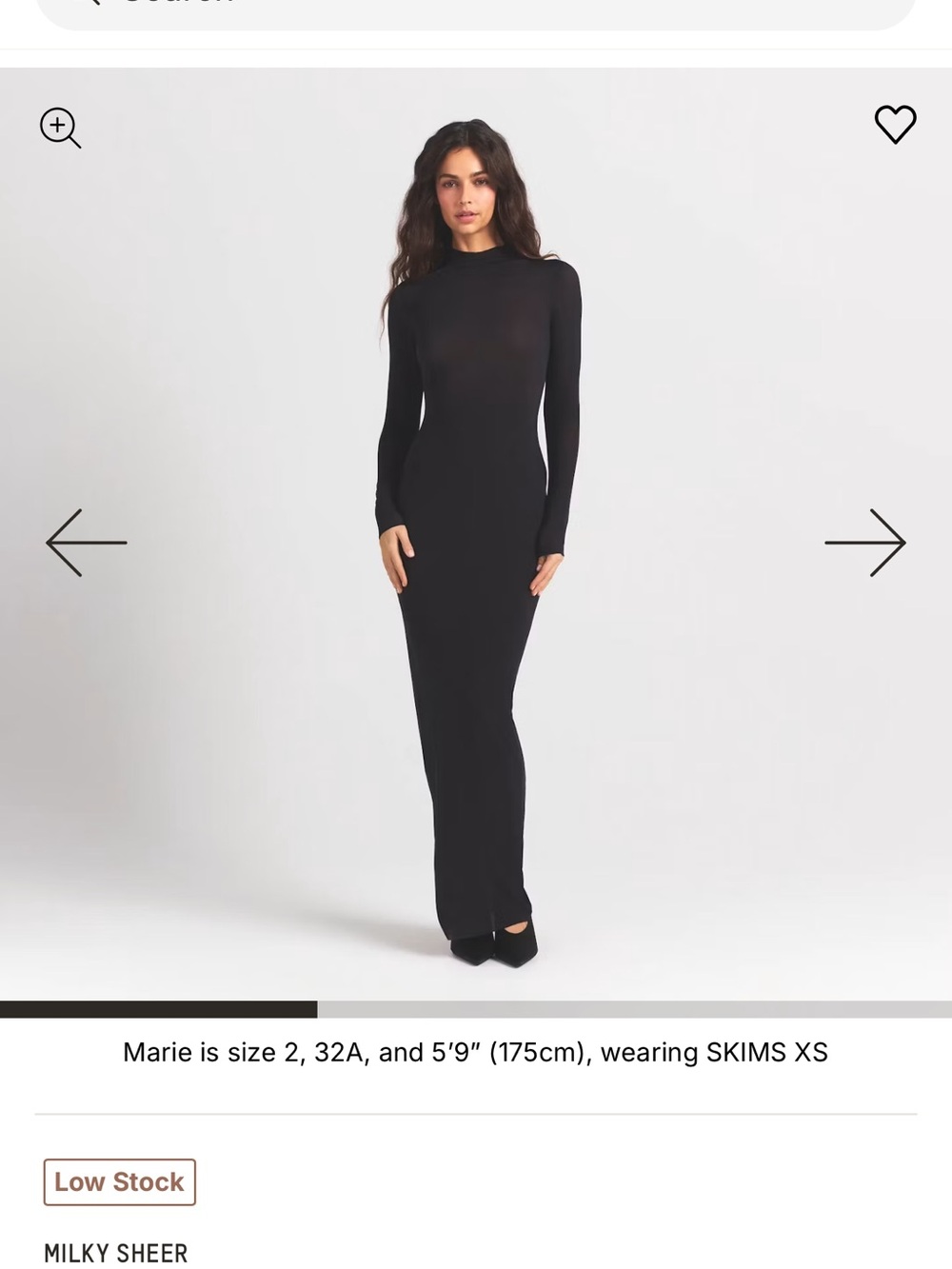SKIMS Black Milky Sheer Long-Sleeve Maxi Dress